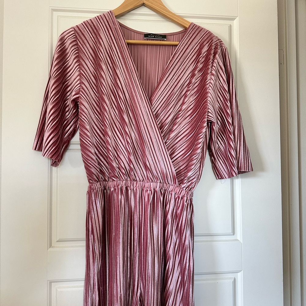 Blue Blush Red and White Striped Midi Dress